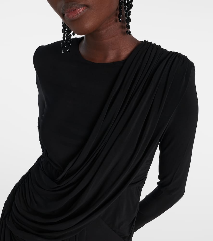 Georgia draped gathered jersey minidress
