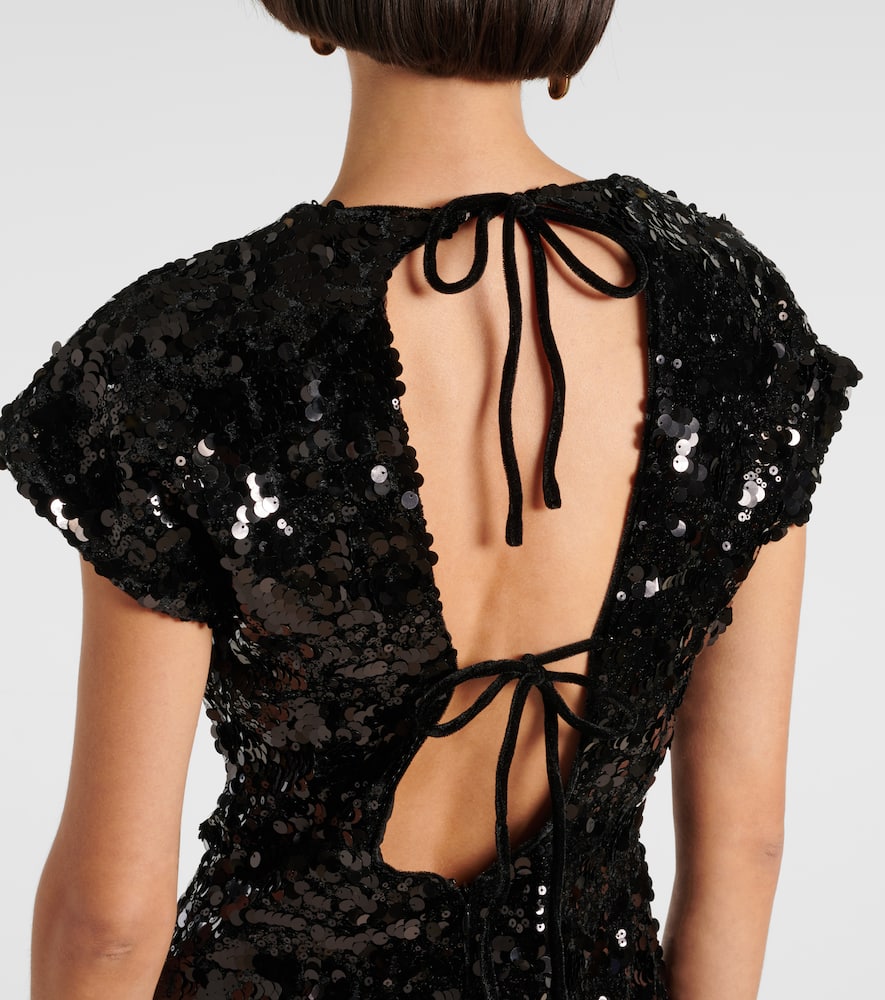Sequined velvet minidress