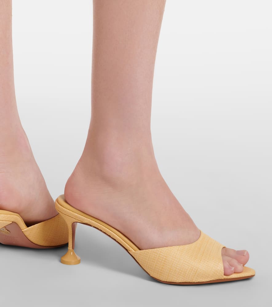 Bisous woven raffia mules