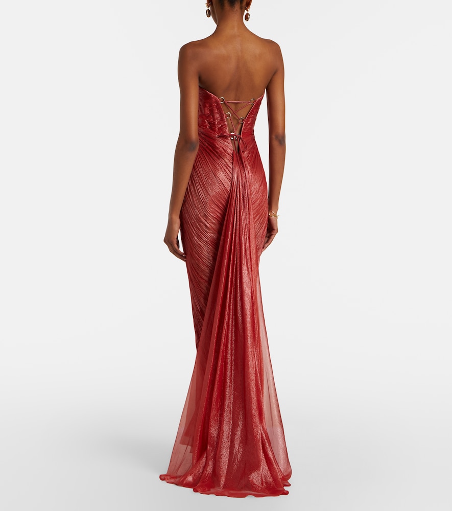 Rachel draped silk muslin bustier gown