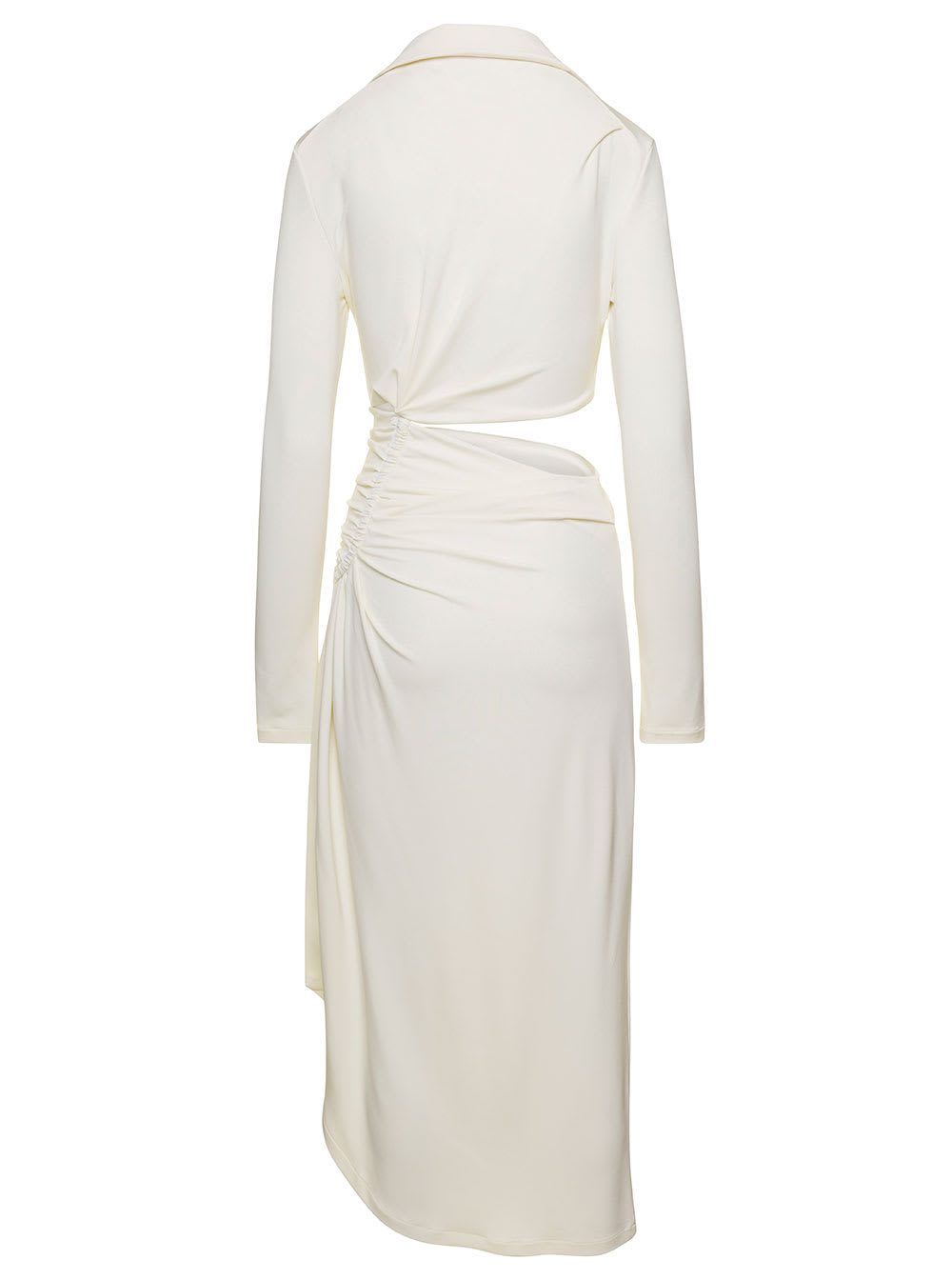 Vi Crepe Draped Midi Dress