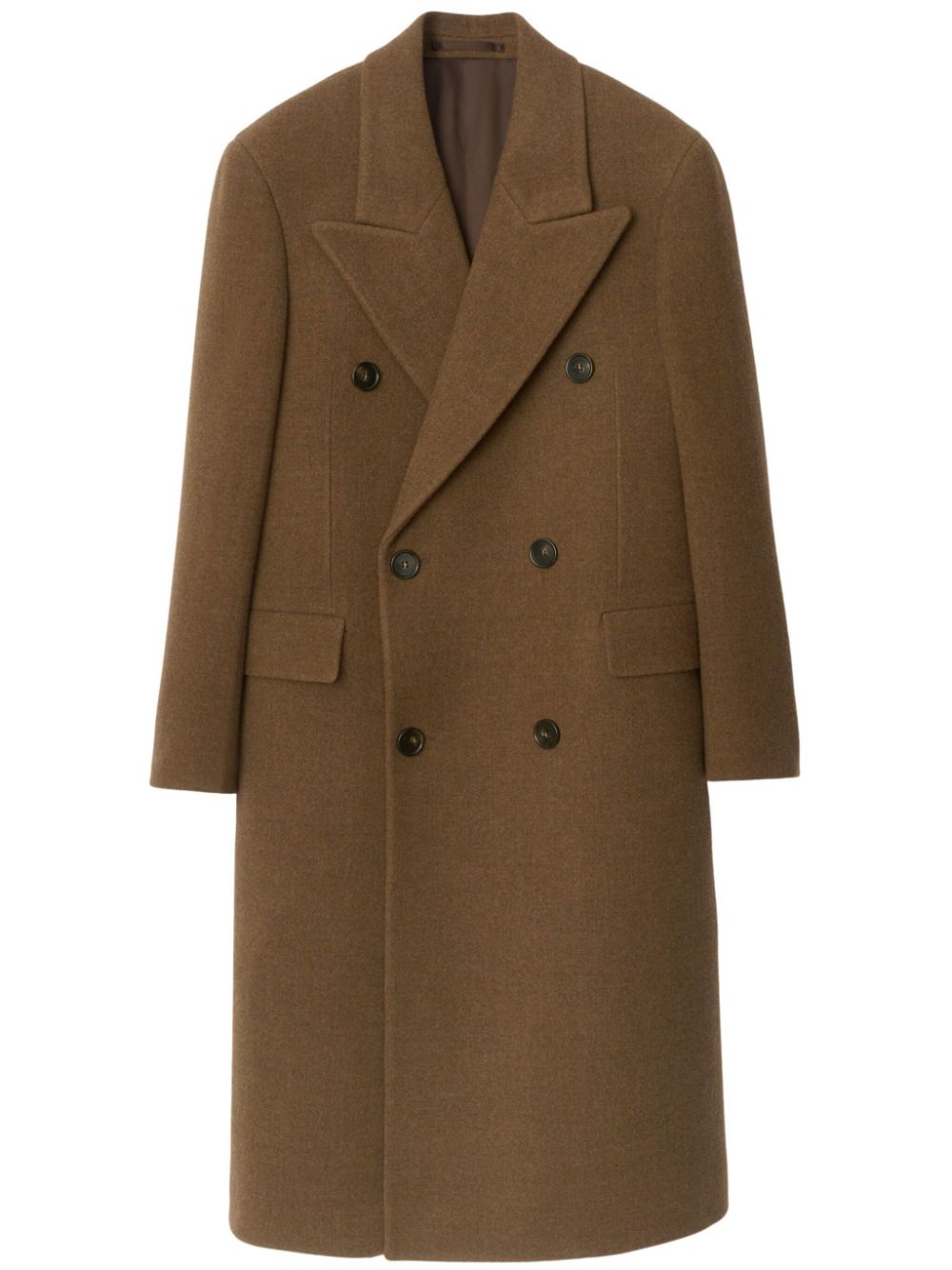 Wool double-breasted coat - Brown