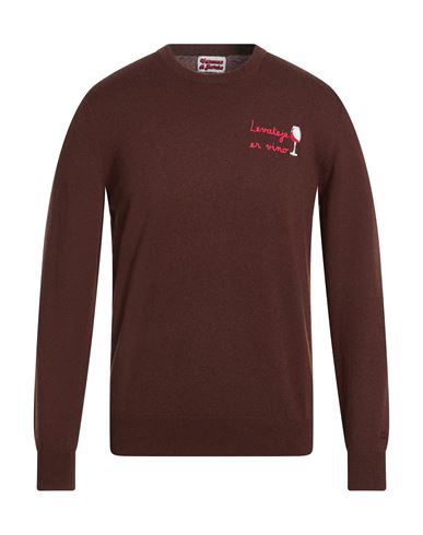Vacanze Di Natale Man Sweater Chocolate brown Size M Polyamide, Wool, Viscose, Cashmere