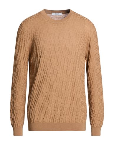 Man Sweater Camel Size 46 Virgin Wool