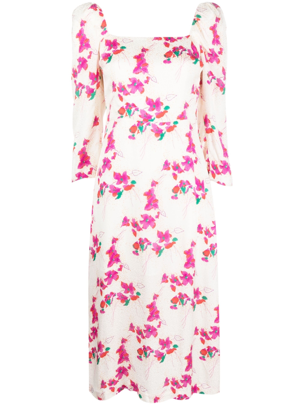 Floral-print dress - White