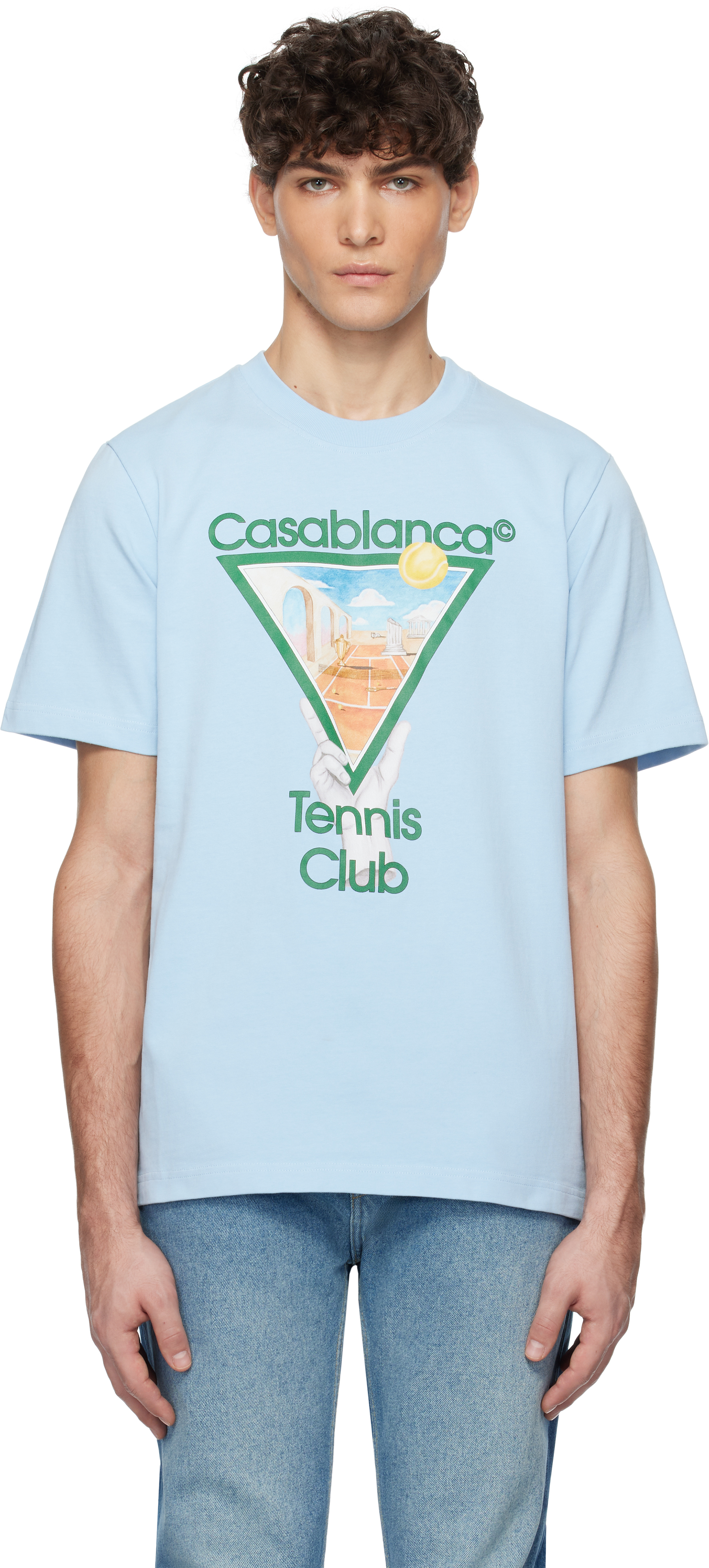Casablanca Blue Metaphysical Tennis Icon T-shirt