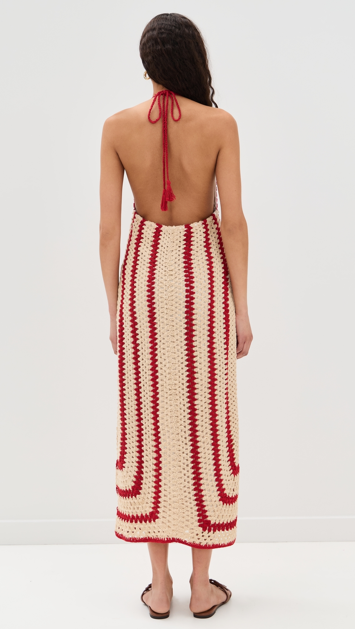 Georgie Crochet Midi Dress Cherry/Crème 
