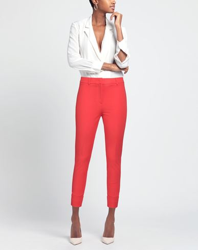Woman Pants Tomato red Size 8 Cotton, Elastane