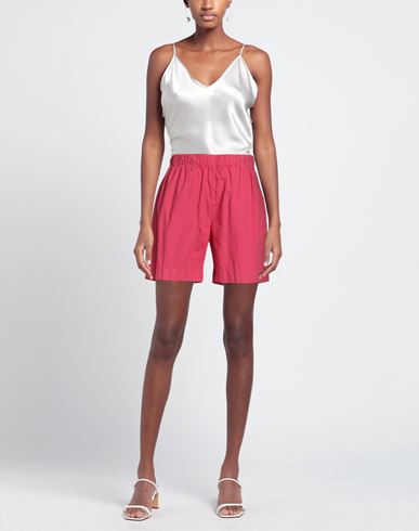 Woman Shorts & Bermuda Shorts Magenta Size L Cotton