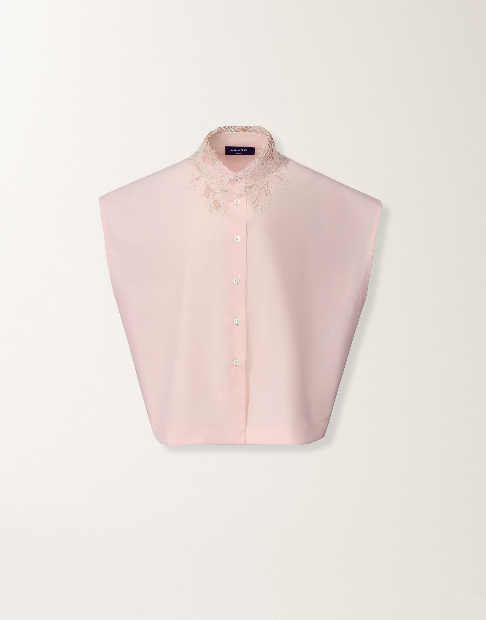 Sleeveless shirt in petal pink poplin