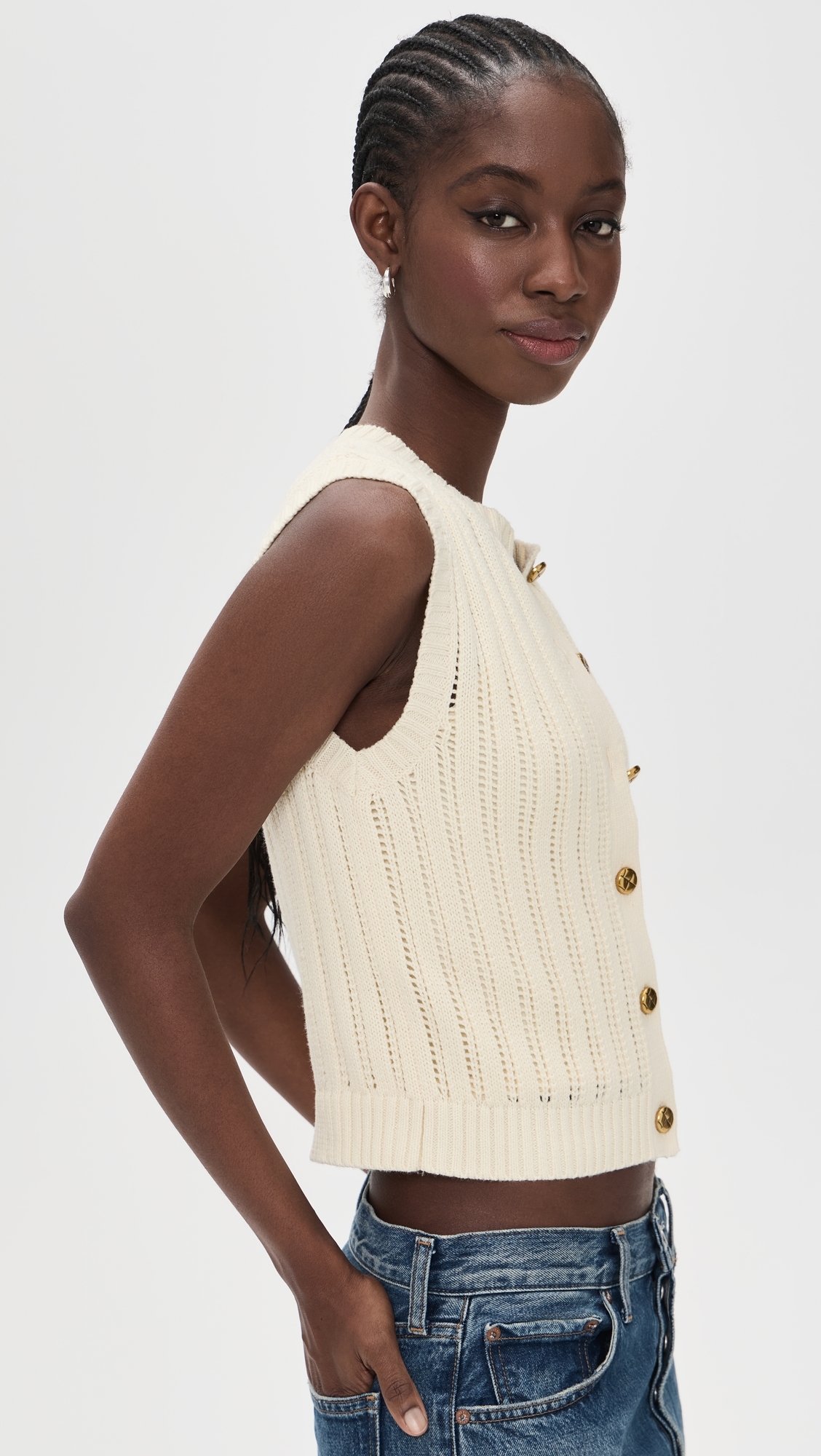 Luca Sweater Vest Antique Pearl