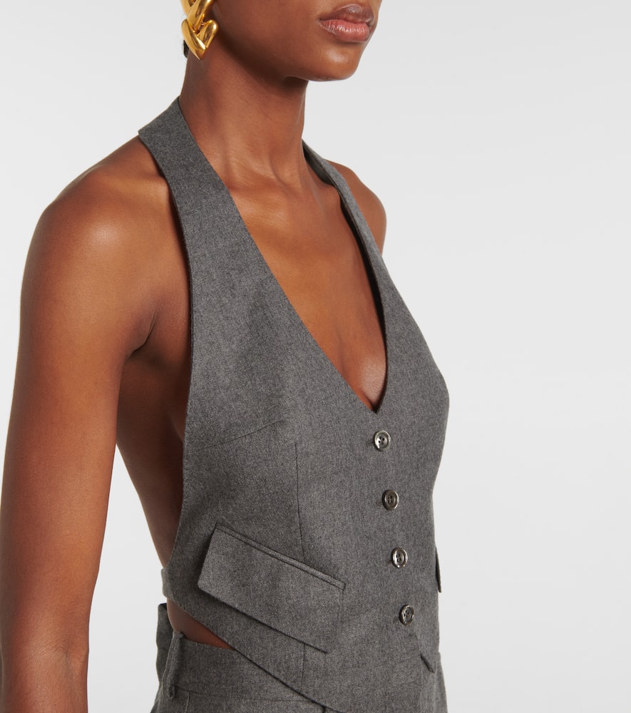 Wool twill vest