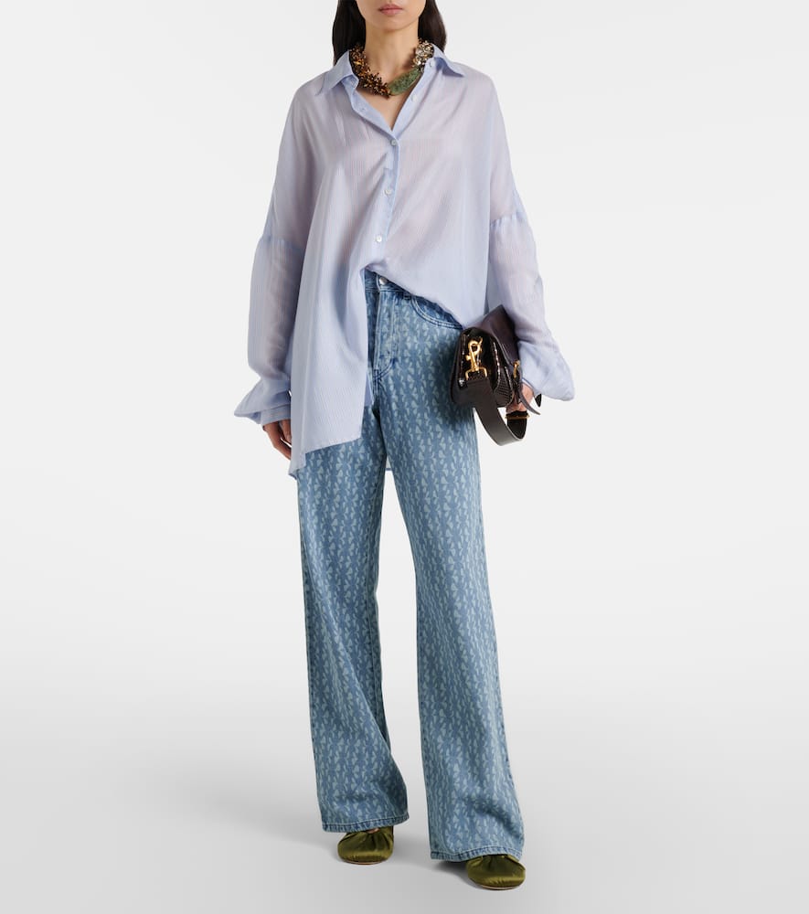Printed wide-leg jeans