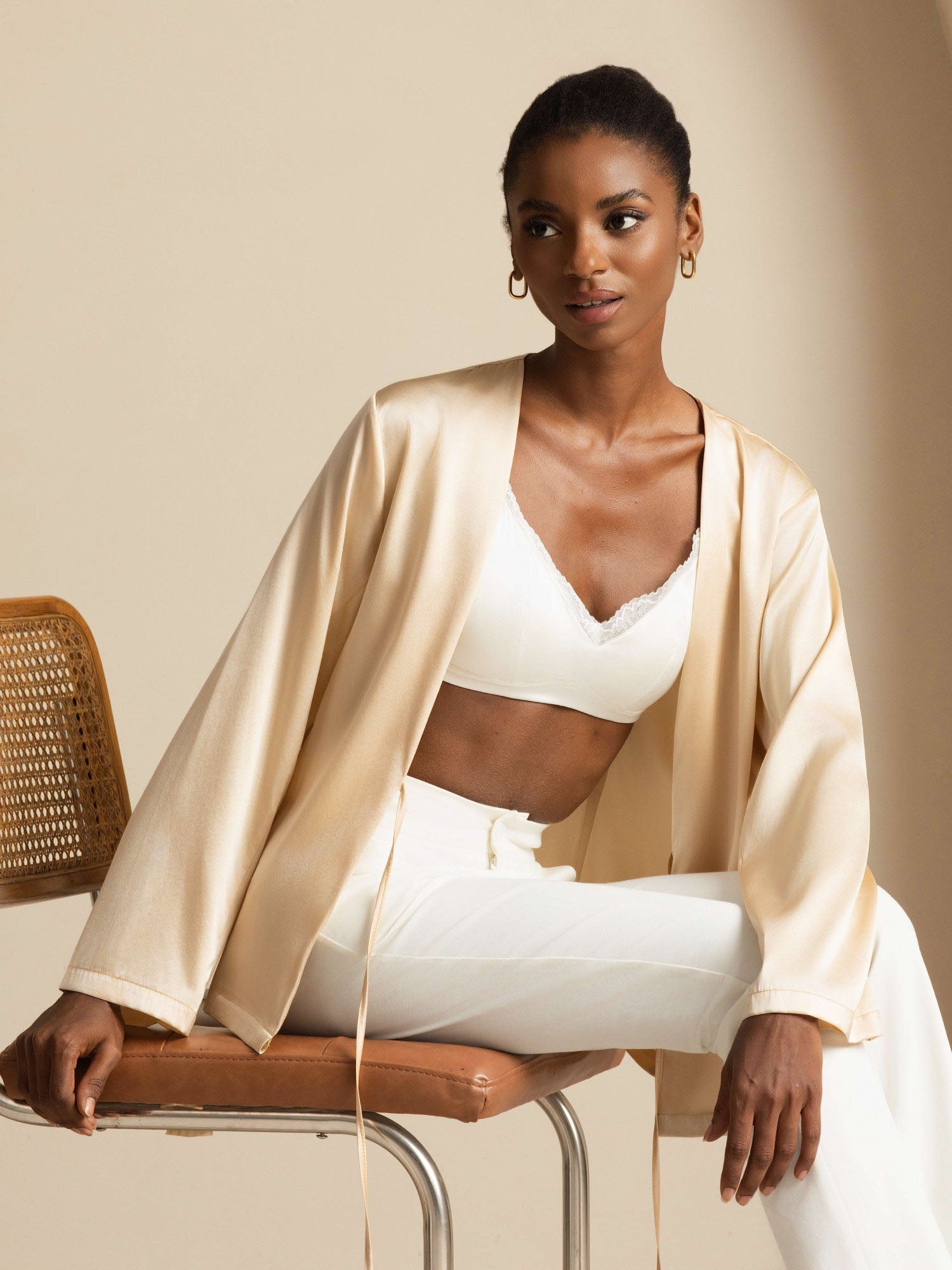 19Momme Silk Relaxed Tie Up Cardigan