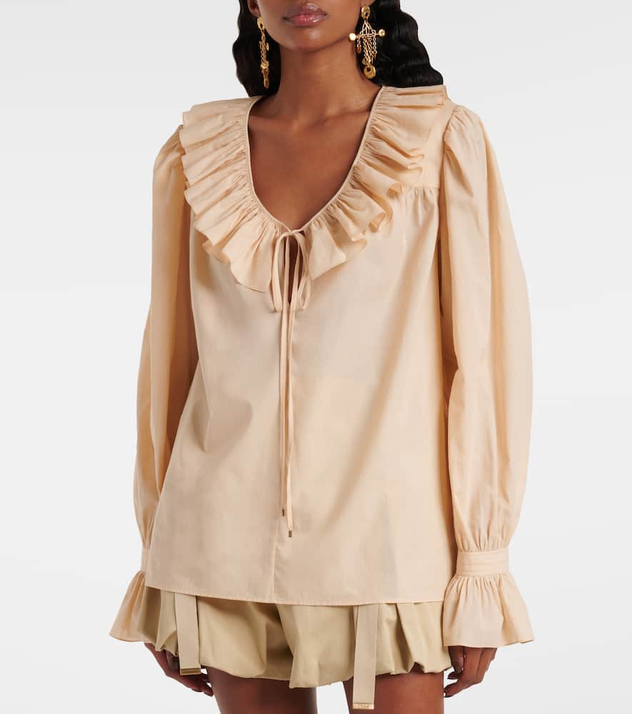 Chloé Ruffled cotton voile blouse