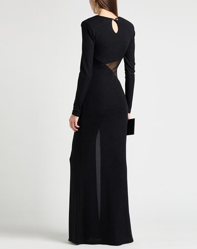Woman Maxi dress Black Size 6 Polyester, Metallic Polyester, Elastane