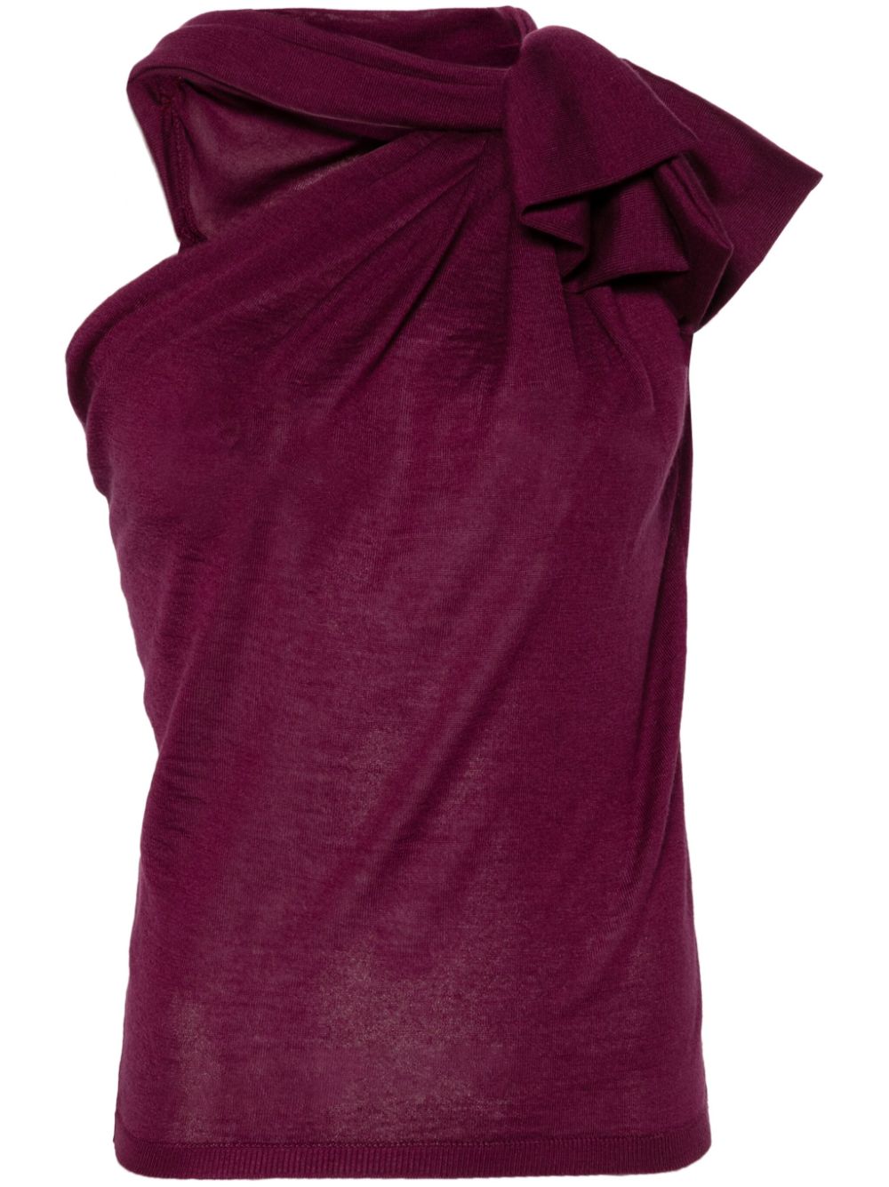 Ruched-detail sleeveless top - Purple