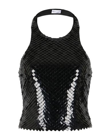 Mônot Woman Top Black Size 2 Viscose