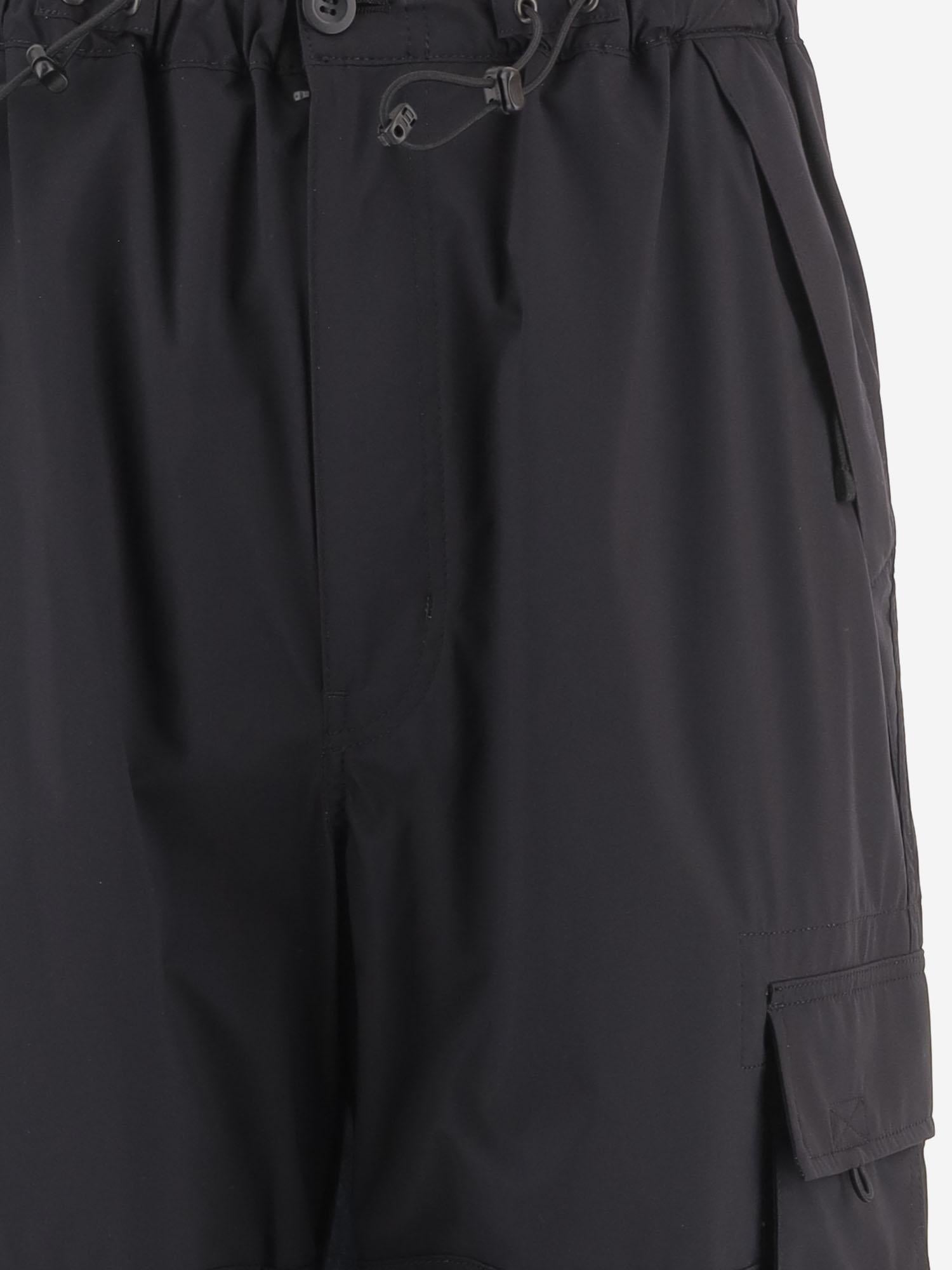 Technical Nylon Wide-Leg Trousers — Black