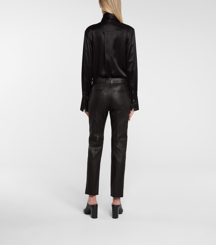 Coleman mid-rise leather pants