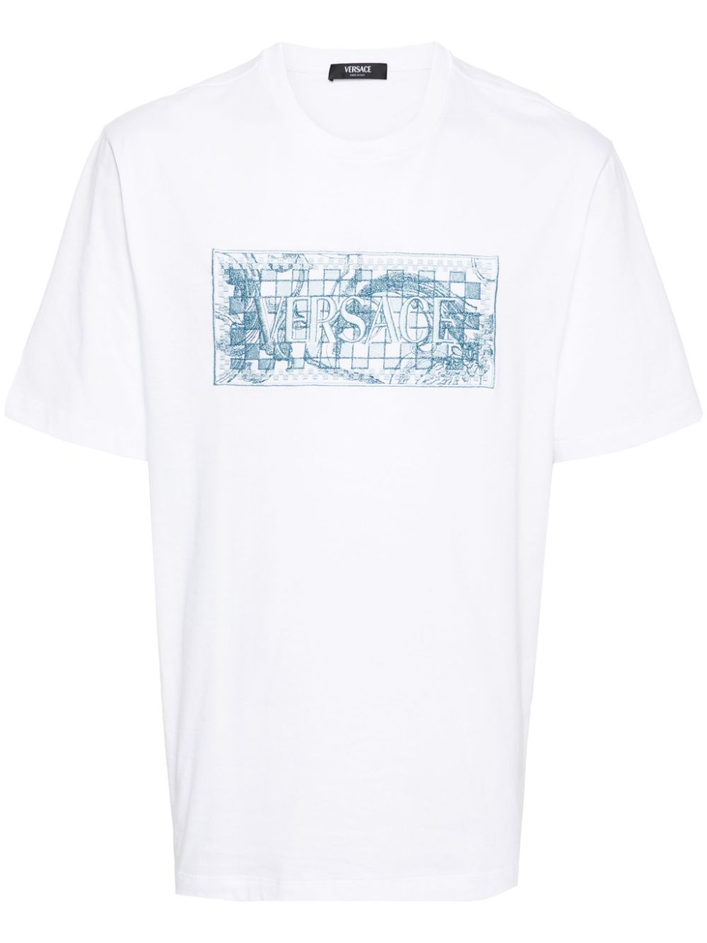 Logo-embroidered cotton T-shirt - White