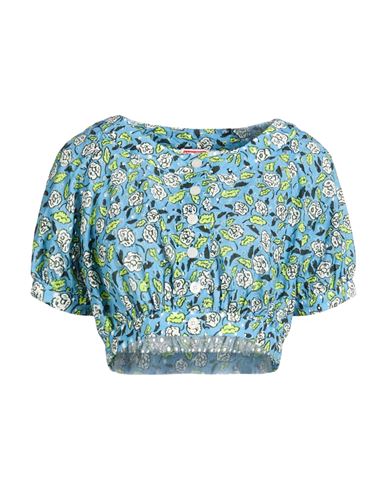 Woman Shirt Blue Size 2 Cotton