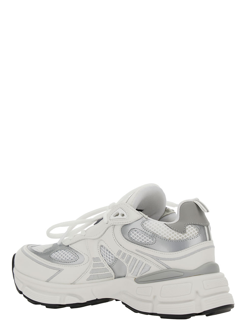 Marathon Ghost Runner White Low Top Sneakers With Reflectivce Details In Leather Blend Woman