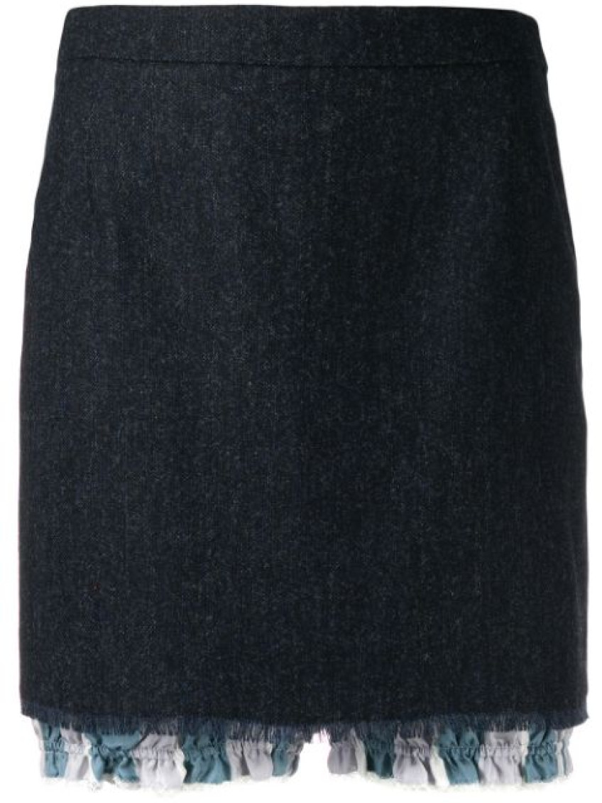 Dark Blue Layered Mini Skirt