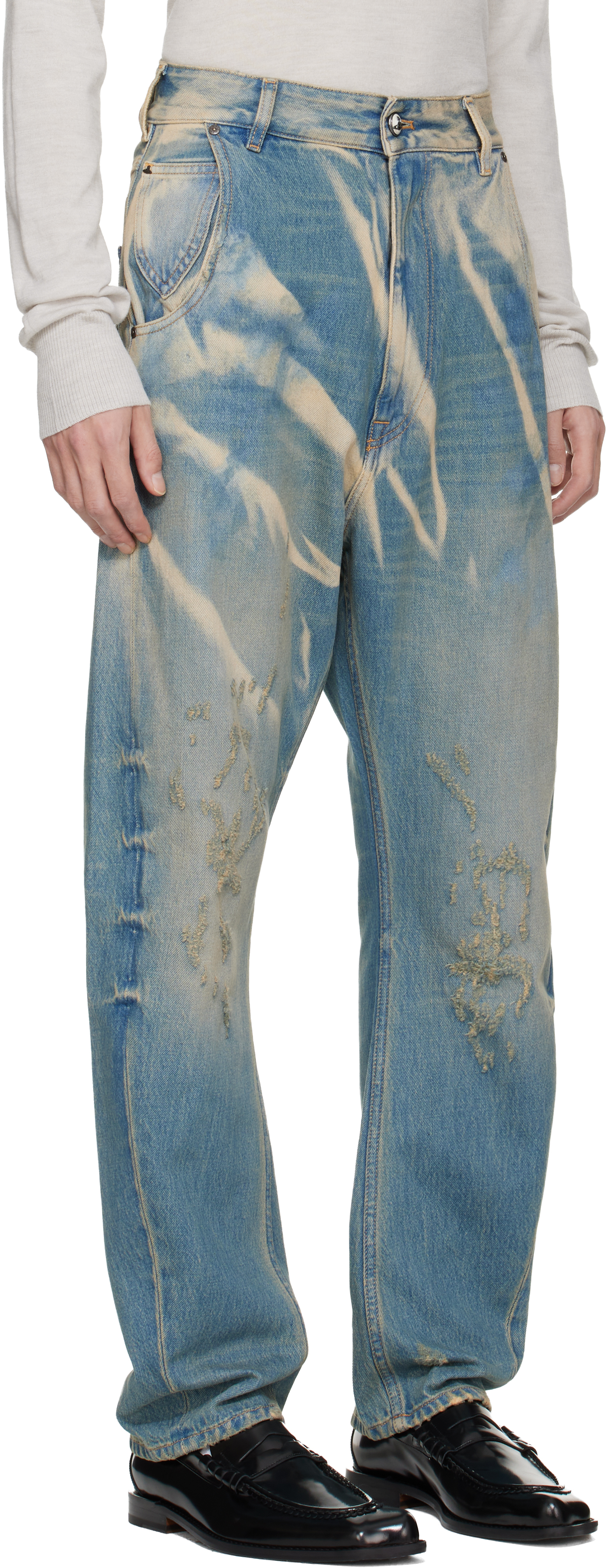 Blue Buckle Back Jeans