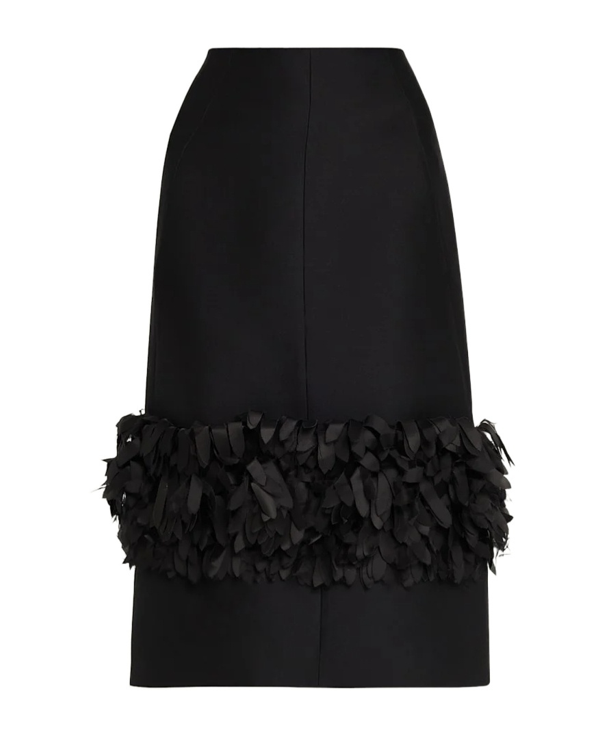 Petal Embellished Pencil Skirt