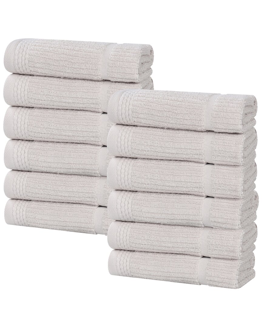 Set of 12 Milo Smart Twist Cotton Medium Weight Solid Washcloths