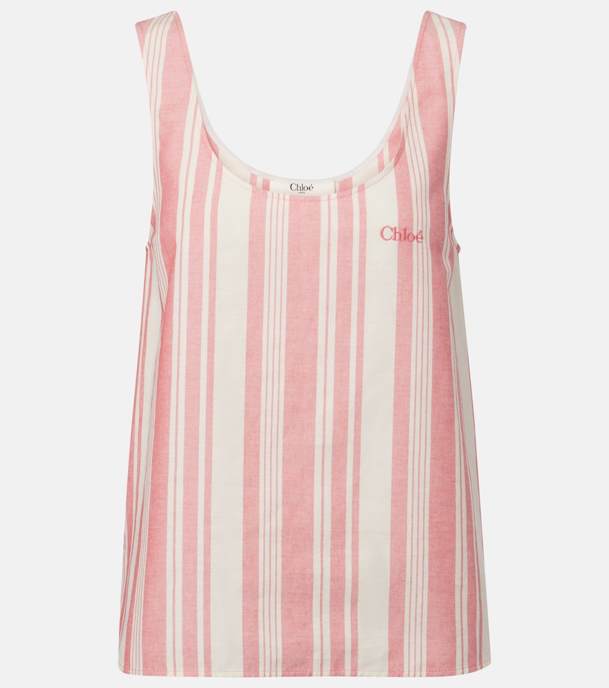 Chloé Logo striped cotton top