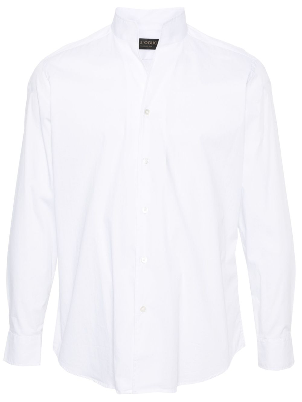Band-collar poplin shirt - White