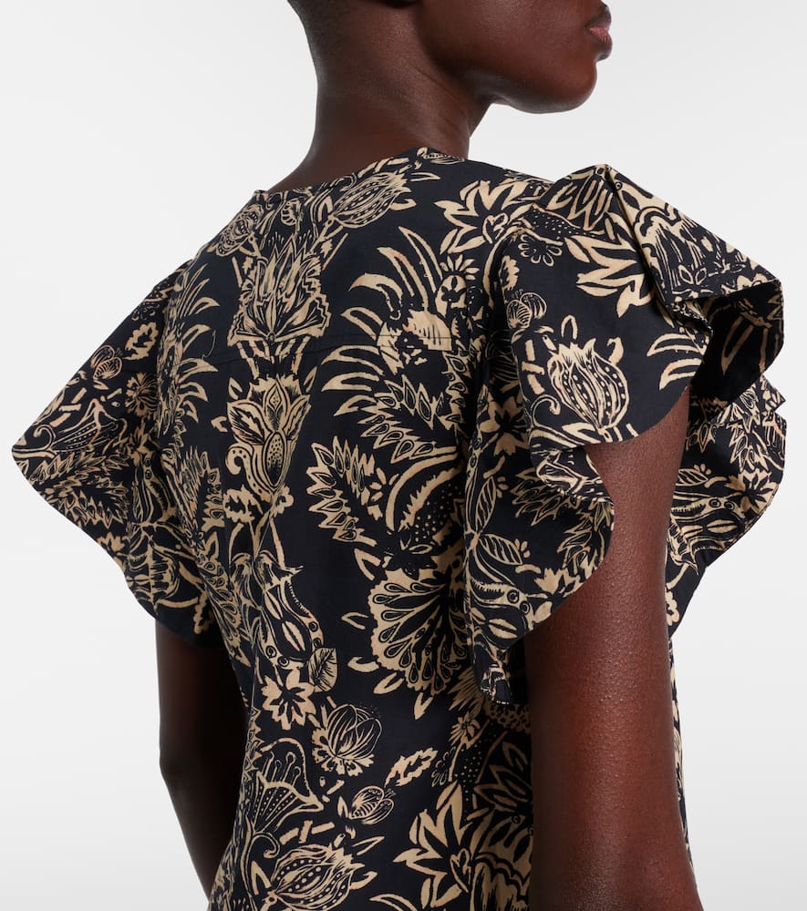 Severine printed cotton poplin top