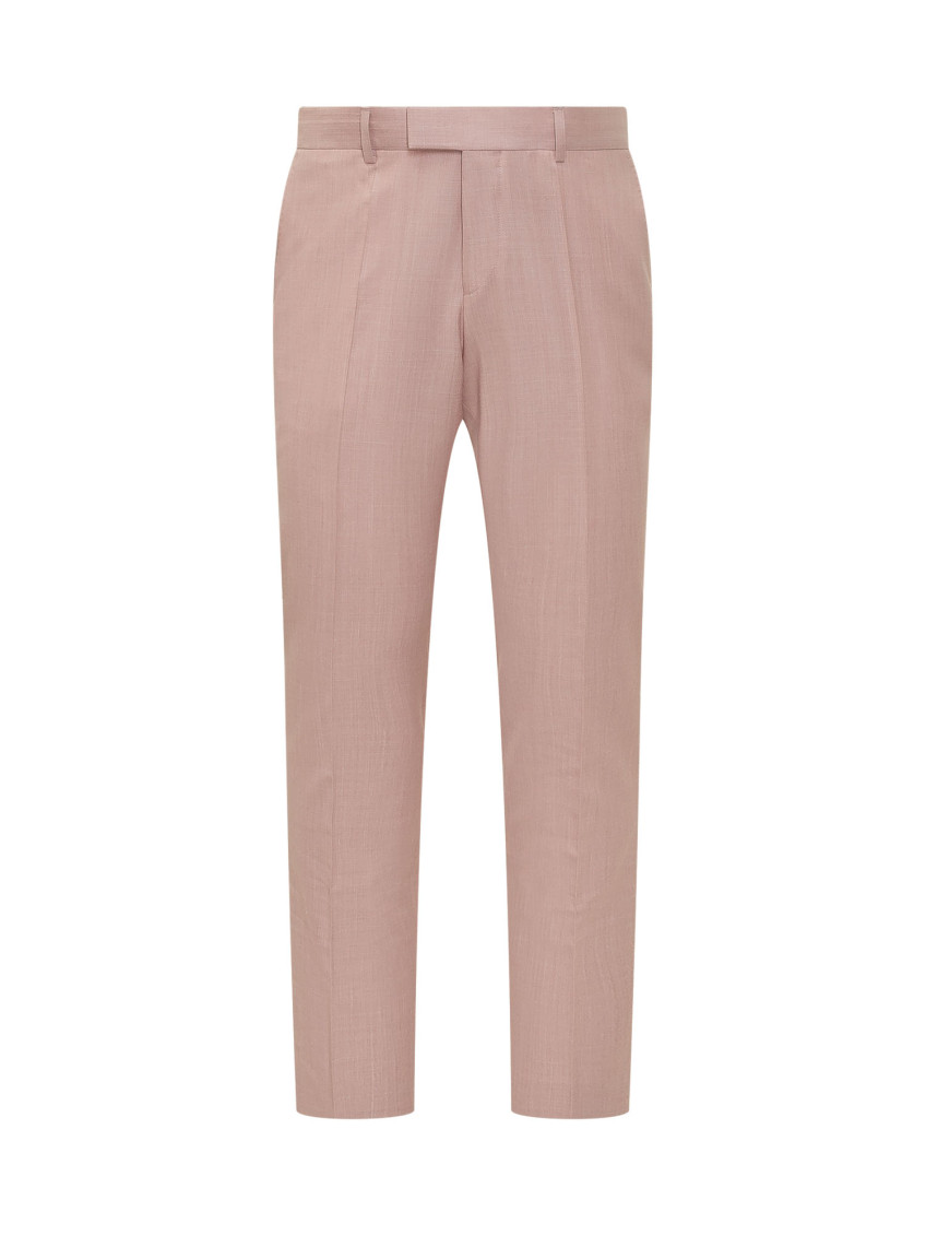 Pink Straight Flat Front Pants