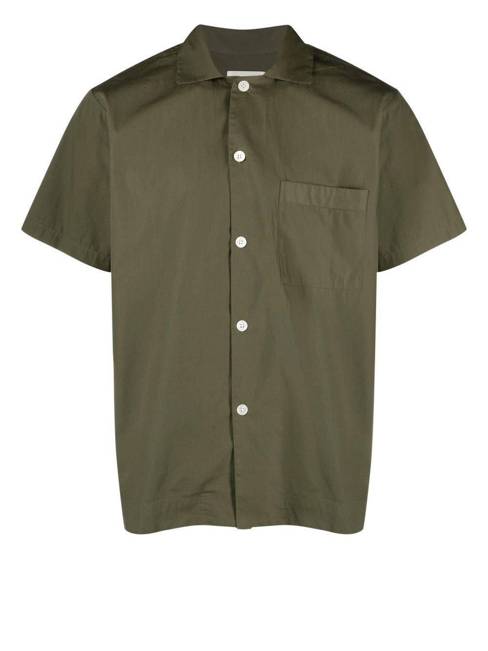 Short-sleeved organic cotton pajama shirt - Green