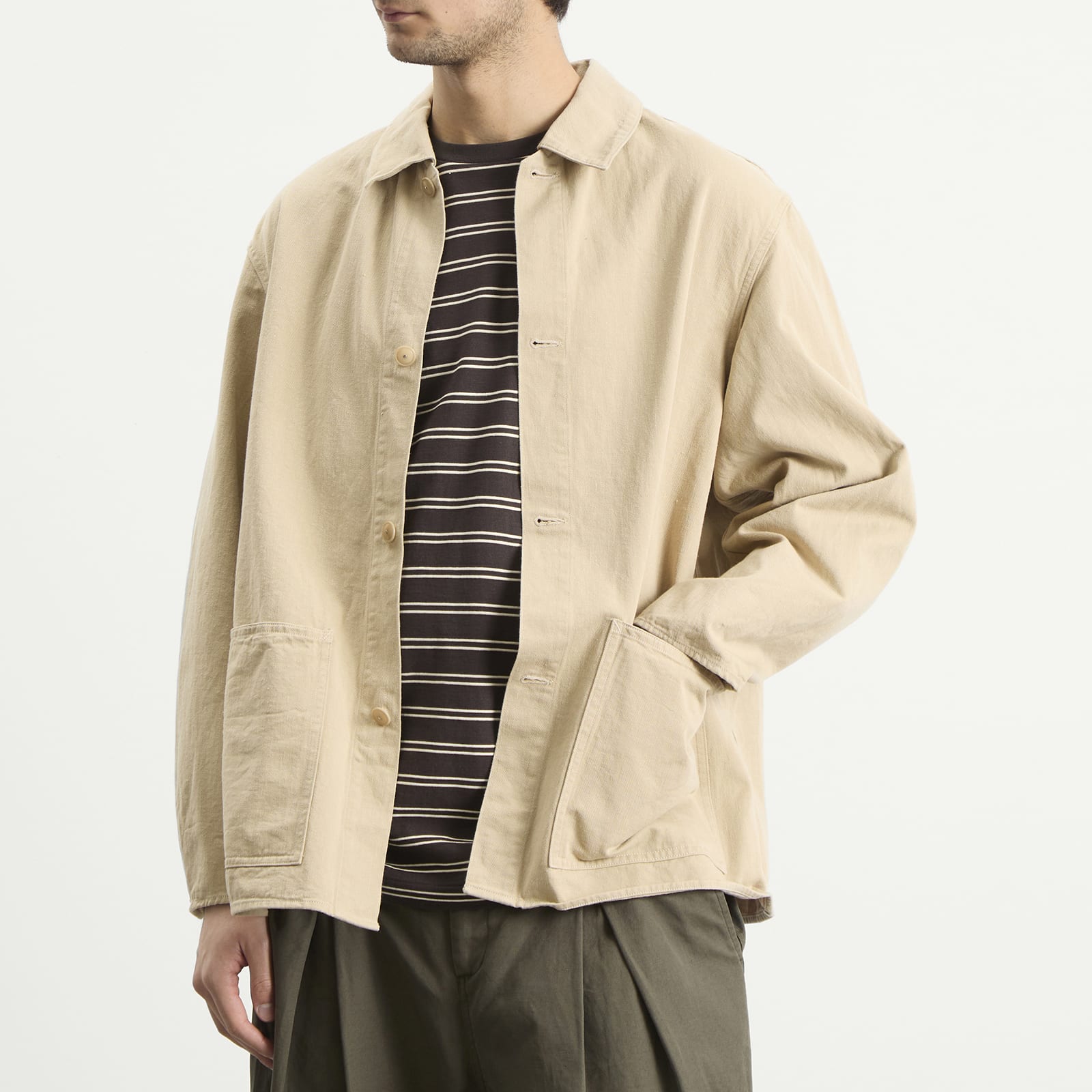 Men's Cotton Drill Coverall Jacket Khaki