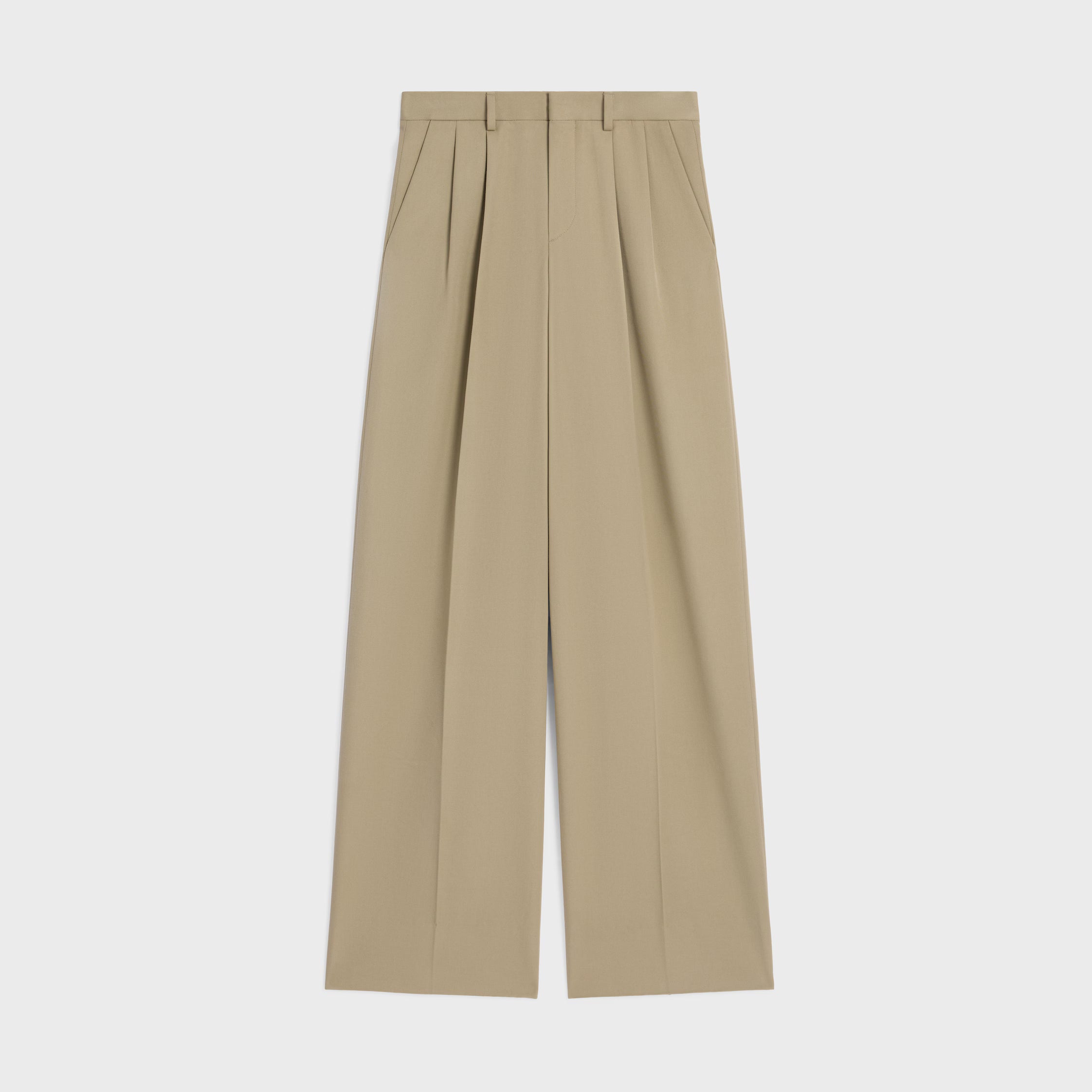Pleated Trousers — Beige