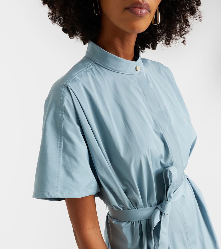Belted cotton poplin shirt dress