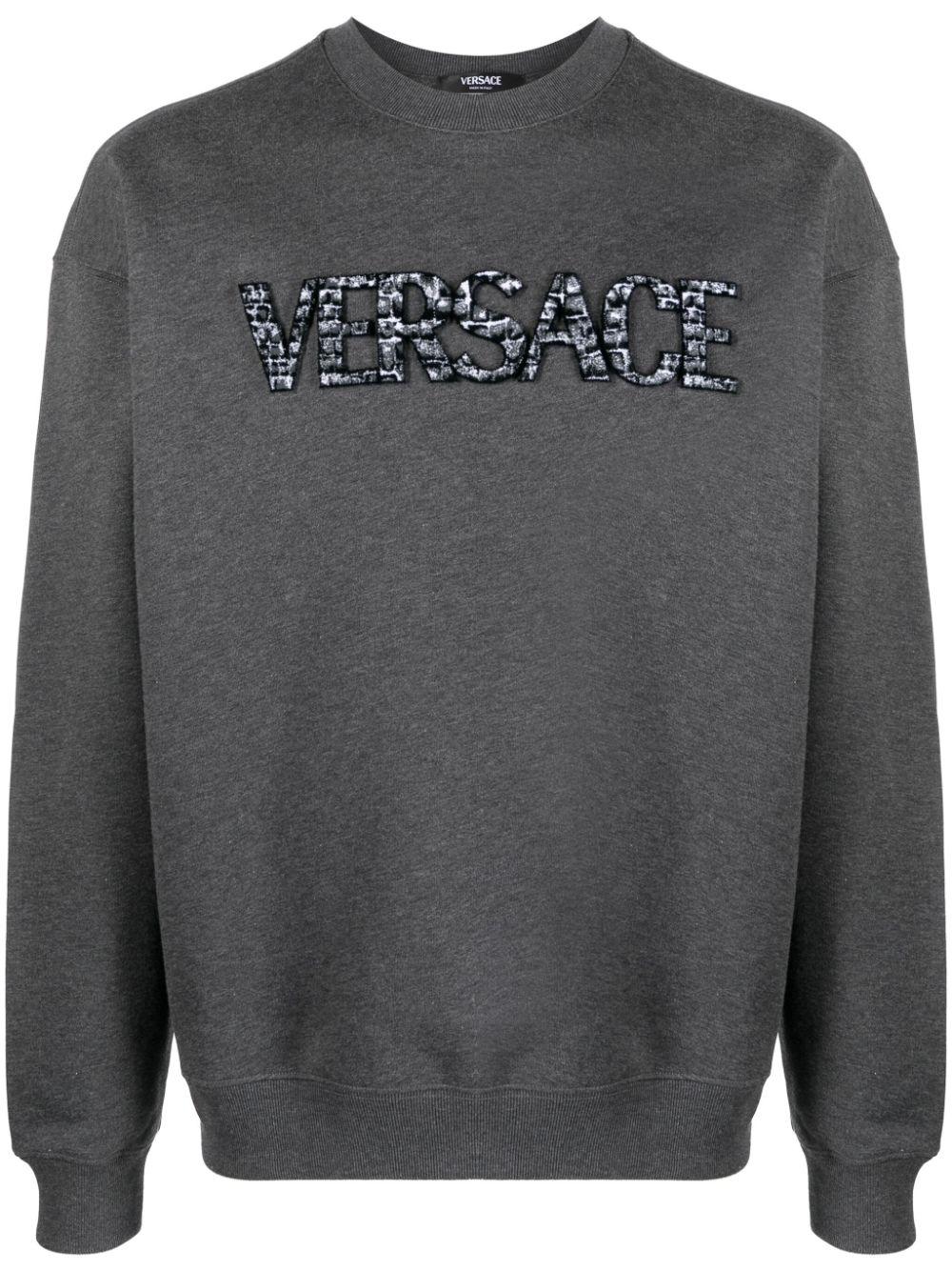 Logo-patch cotton sweatshirt - Grey