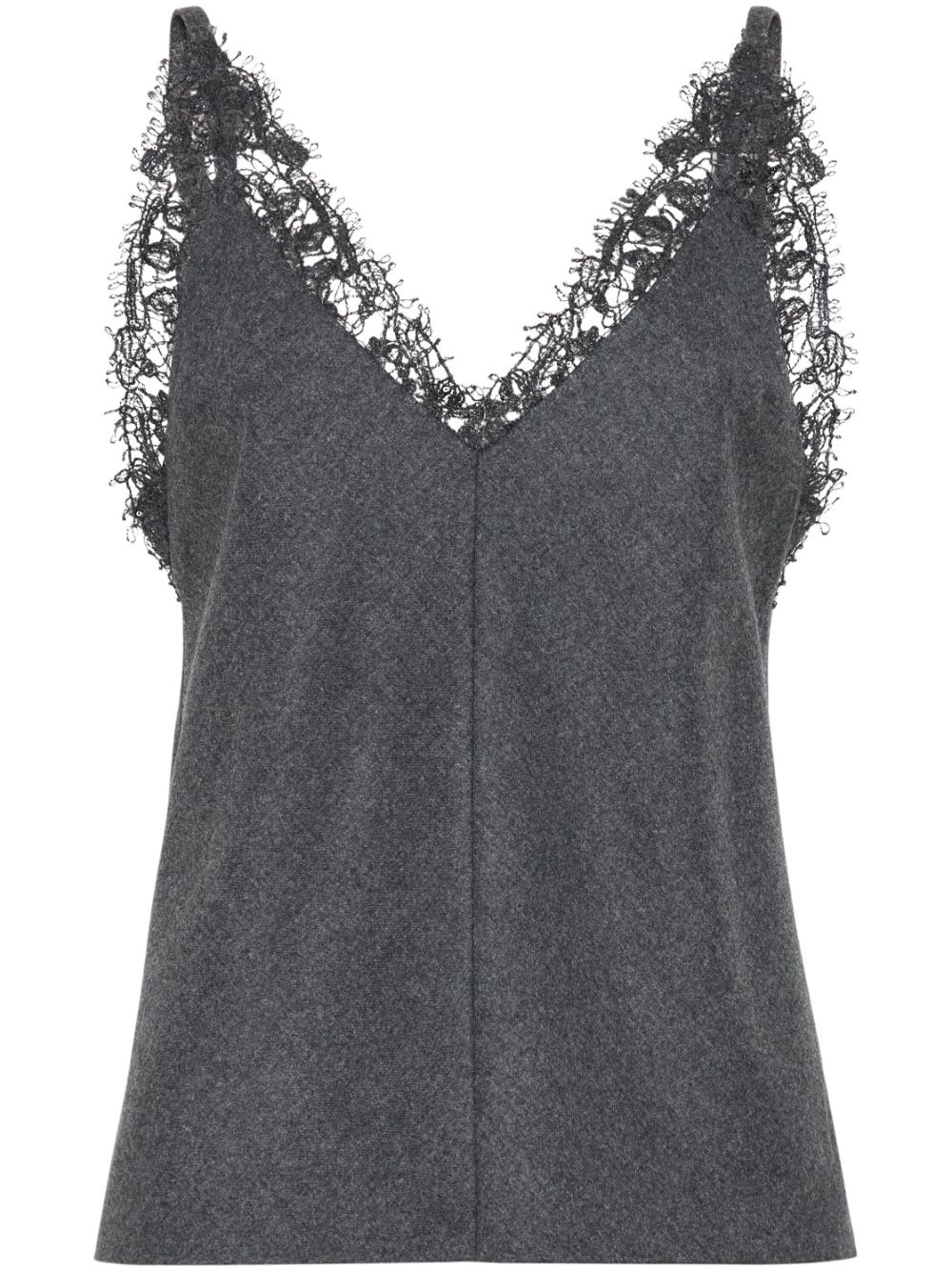 V-neck wool top - Grey