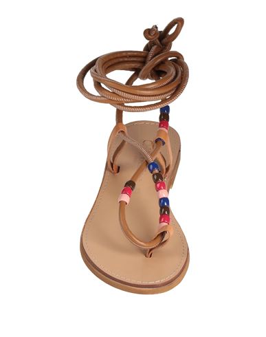 Woman Thong sandal Brown Size 6 Leather