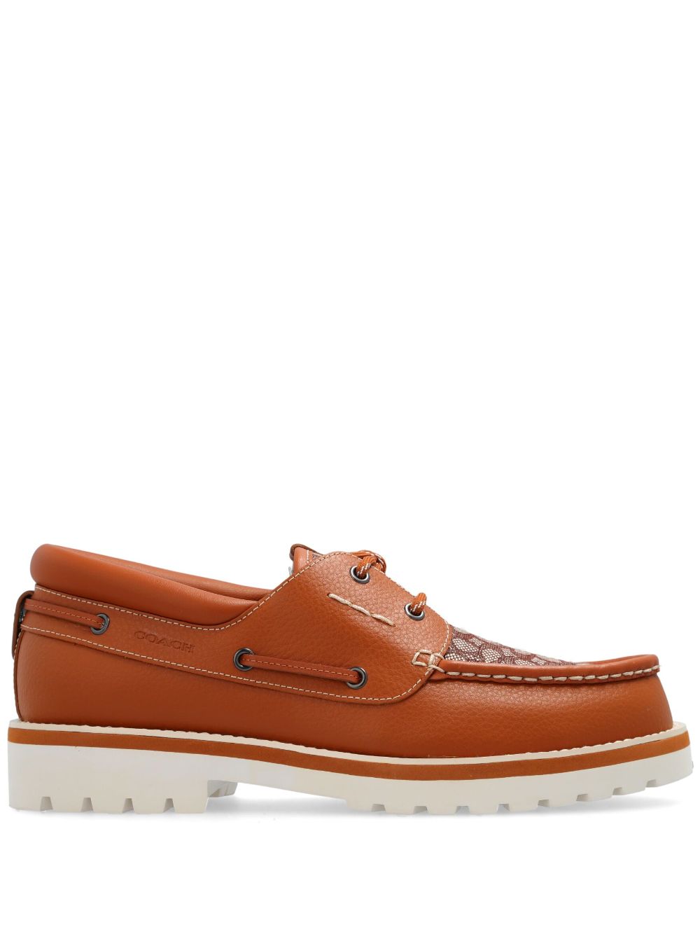 Benson panelled boat shoes - Brown
