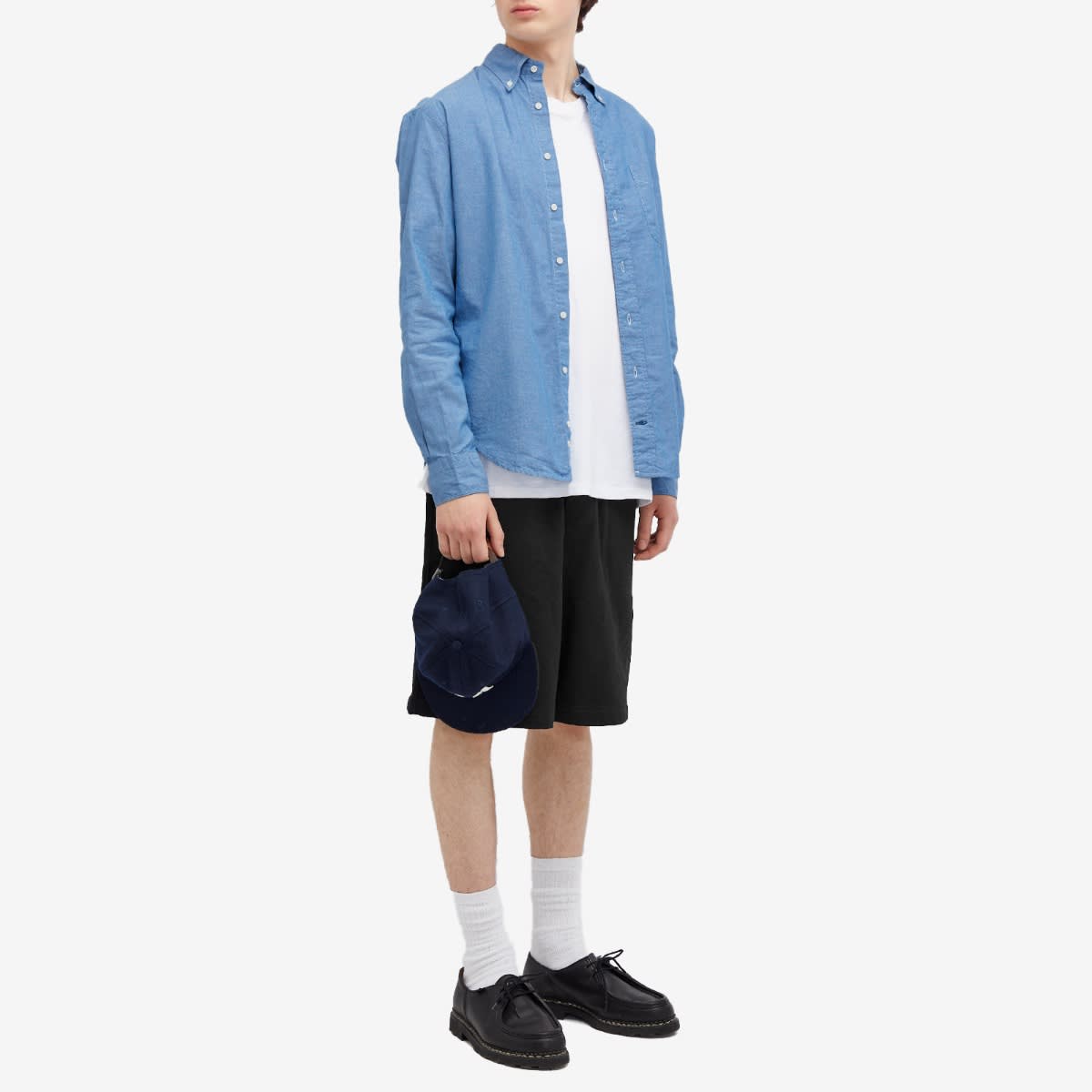 Men's Button Down Chambray Shirt in Blue