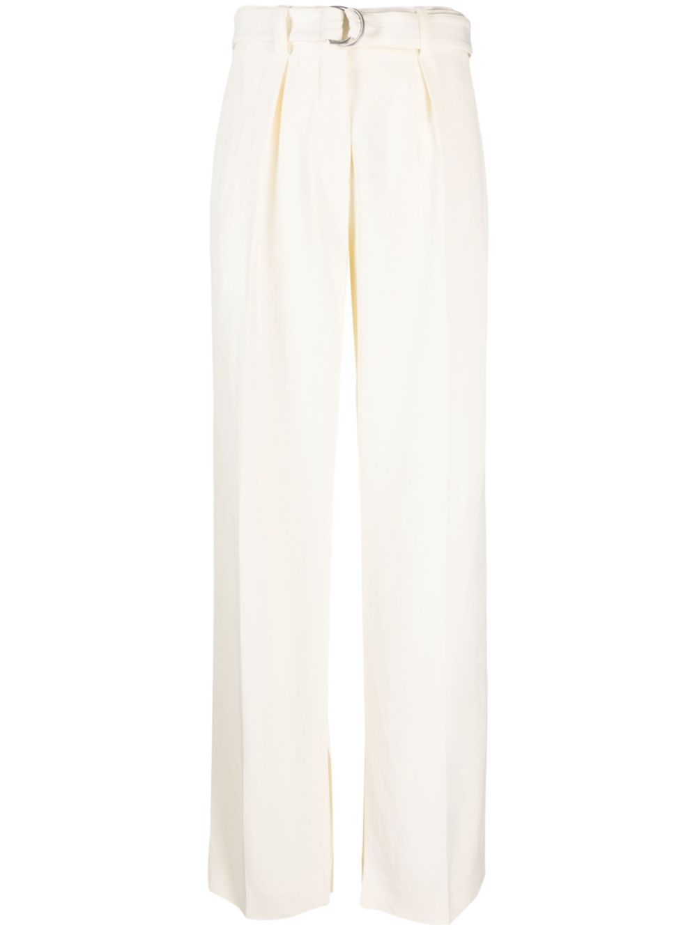Belted wide-leg trousers - Neutrals