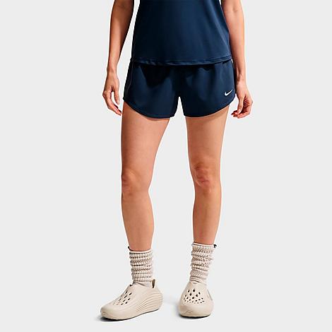 Women's One Dri-FIT Mid-Rise 3" Brief-Lined Shorts in Midnight Navy/White