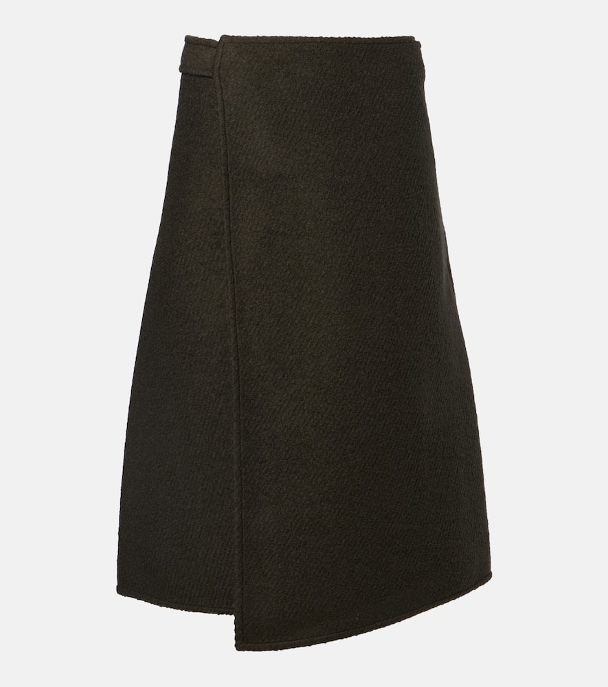 Bodhi wool-blend bouclé twill wrap skirt