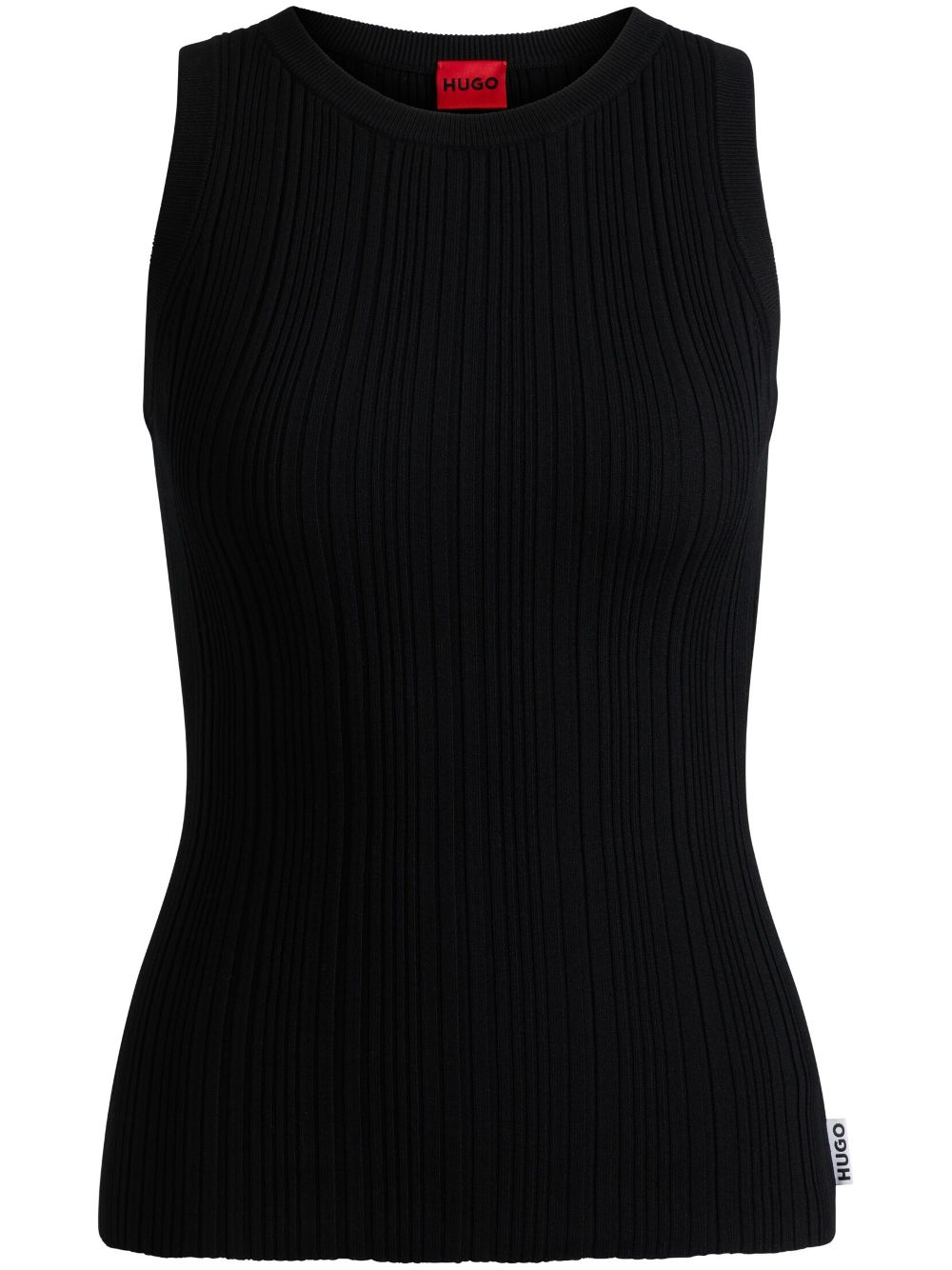 Ribbed tank top - 001 BLACK