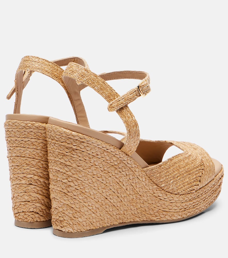 Souliers Martinez Summer raffia espadrille wedges
