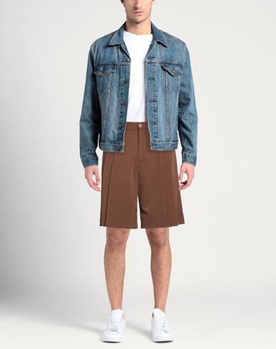 Man Shorts & Bermuda Shorts Brown Size S Polyester, Viscose, Elastane